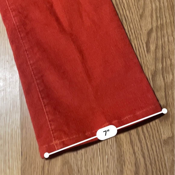 Gap real straight corduroy pants size 29 8 red orange flame pockets zip fly fall - Picture 9 of 11